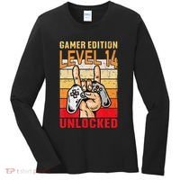 14Th Birthday Video Gamer Edition Level 14 Unlocked Women's Long Sleeve Shirt thumb 0
