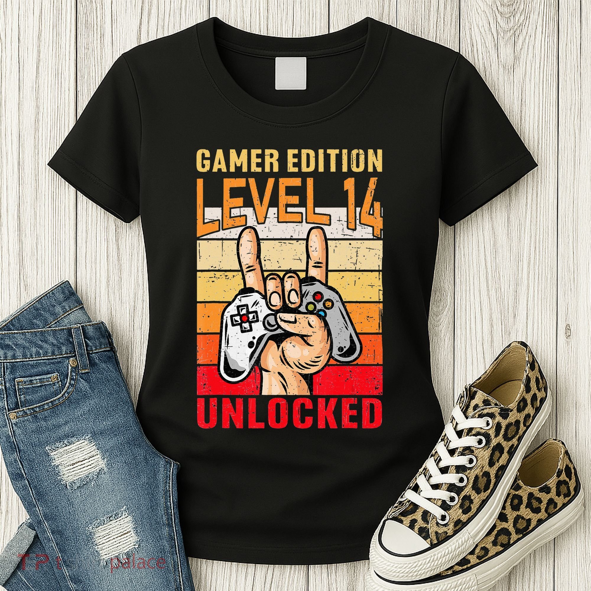 14Th Birthday Video Gamer Edition Level 14 Unlocked Women's T-Shirt