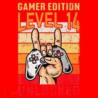 14Th Birthday Video Gamer Edition Level 14 Unlocked Santa Hat thumb 1