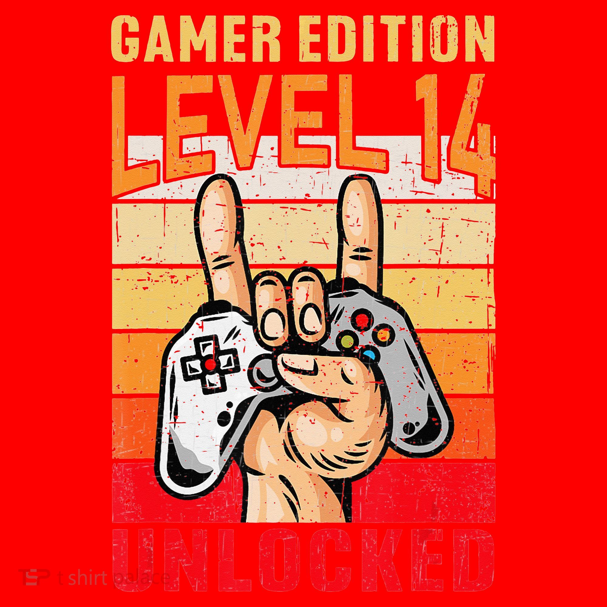 14Th Birthday Video Gamer Edition Level 14 Unlocked Santa Hat