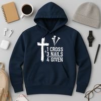 1 Cross 3 Nails Forgiven Jesus Christian Easter Hoodie thumb 3