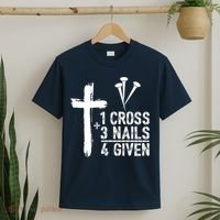 1 Cross 3 Nails Forgiven Jesus Christian Easter T-Shirt thumb 2
