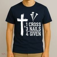 1 Cross 3 Nails Forgiven Jesus Christian Easter T-Shirt thumb 3