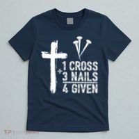 1 Cross 3 Nails Forgiven Jesus Christian Easter T-Shirt thumb 5