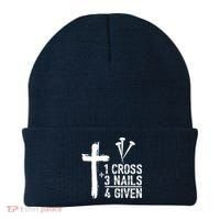 1 Cross 3 Nails Forgiven Jesus Christian Easter Beanie thumb 0
