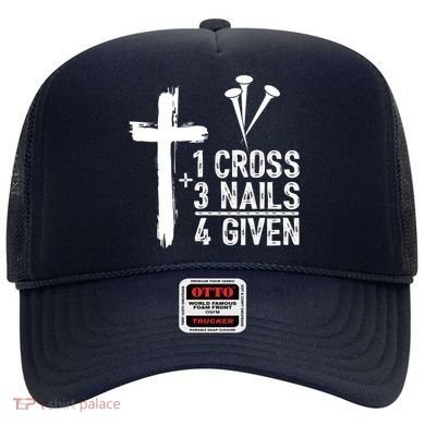 1 Cross 3 Nails Forgiven Jesus Christian Easter Hat