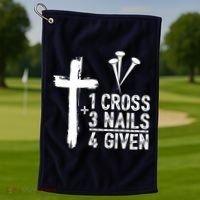 1 Cross 3 Nails Forgiven Jesus Christian Easter Golf Towel thumb 1