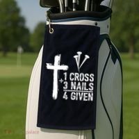1 Cross 3 Nails Forgiven Jesus Christian Easter Golf Towel thumb 2