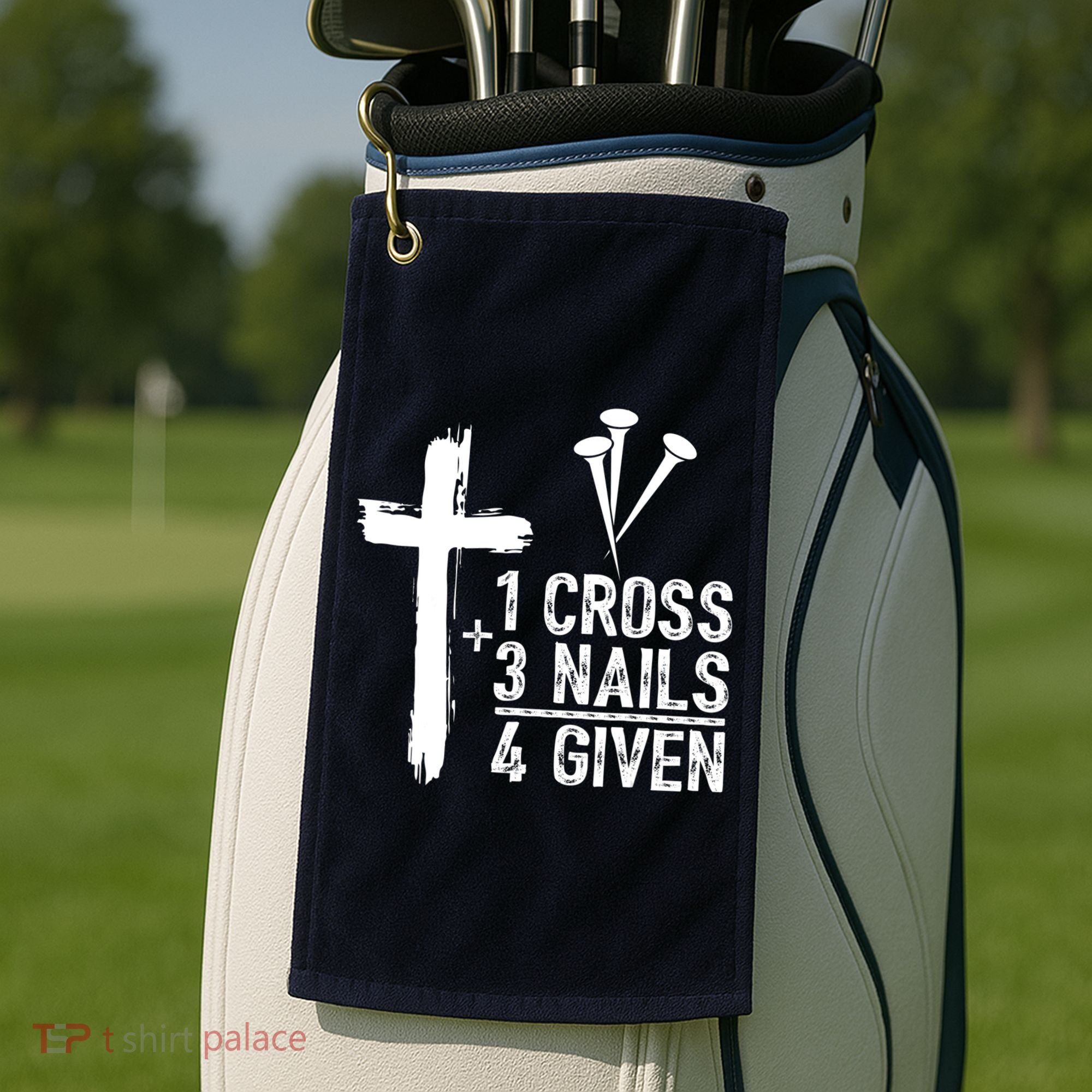 1 Cross 3 Nails Forgiven Jesus Christian Easter Golf Towel
