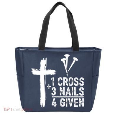 1 Cross 3 Nails Forgiven Jesus Christian Easter Tote Bag