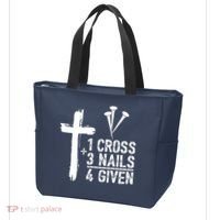 1 Cross 3 Nails Forgiven Jesus Christian Easter Tote Bag thumb 3