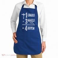 1 Cross + 3 Nails = 4 Given Forgiven Christian Jesus Christ Apron thumb 2