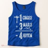 1 Cross + 3 Nails = 4 Given Forgiven Christian Jesus Christ Tank Top thumb 2