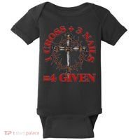1 Cross 3 Nails 4 Giving Crucifixion Baby Bodysuit thumb 0