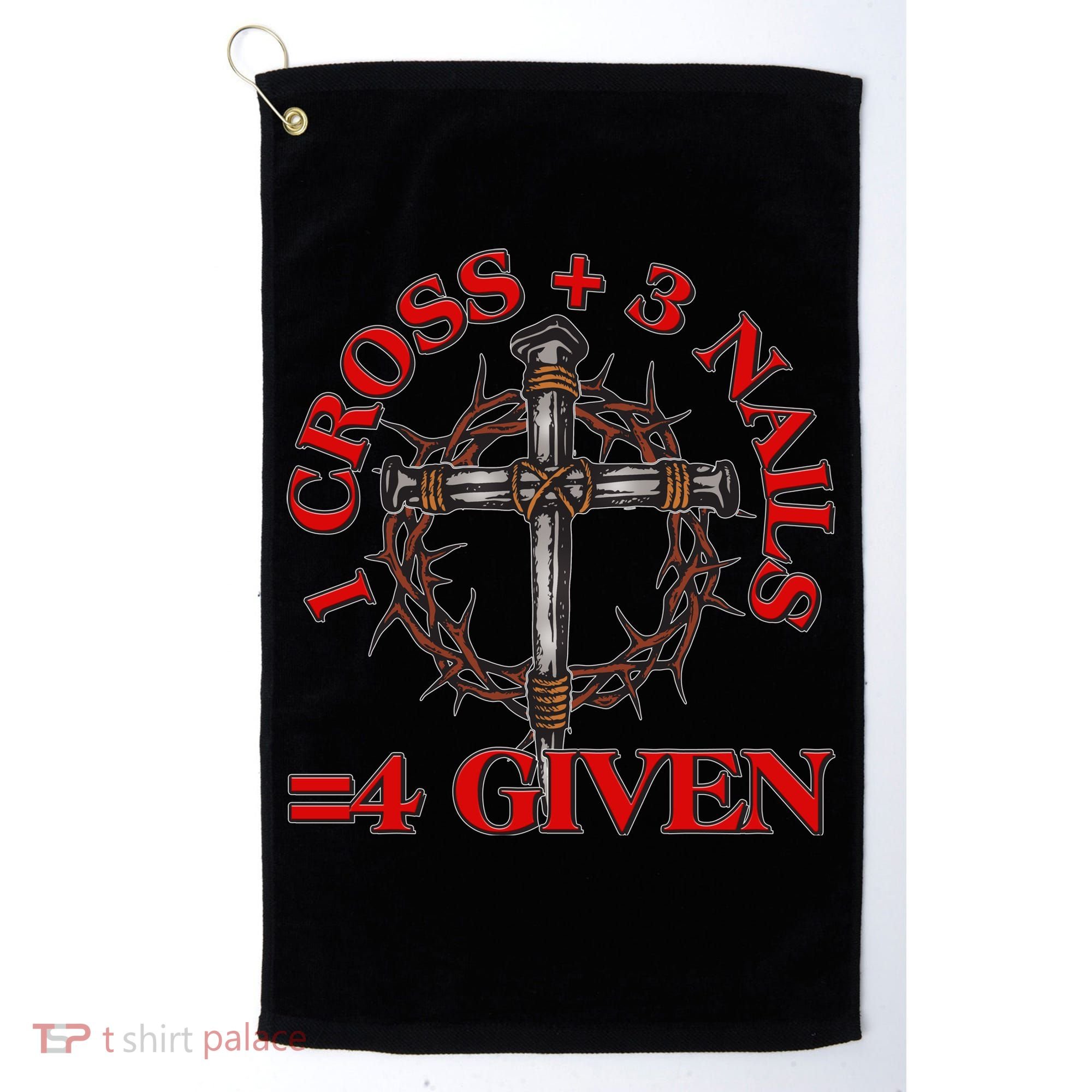 1 Cross 3 Nails 4 Giving Crucifixion Golf Towel