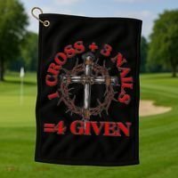 1 Cross 3 Nails 4 Giving Crucifixion Golf Towel thumb 1