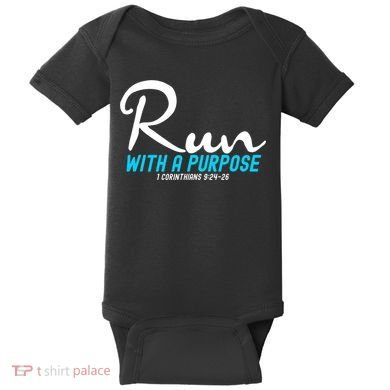 1 Corinthians 924 26 Run With A Purpose Baby Bodysuit