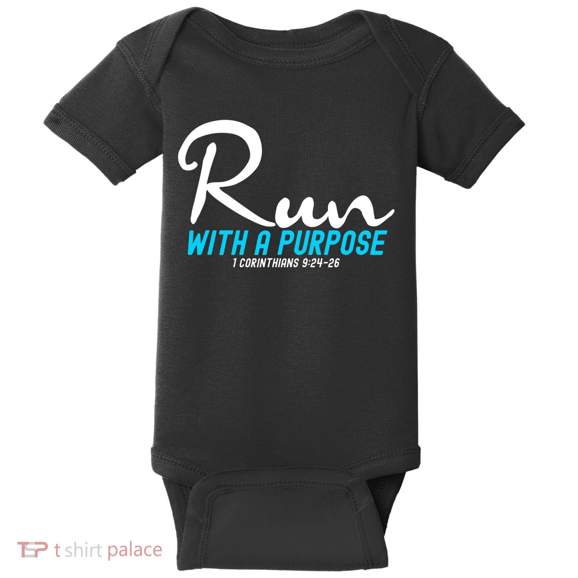 1 Corinthians 924 26 Run With A Purpose Baby Bodysuit