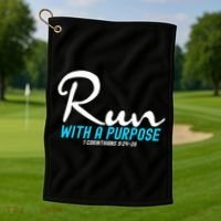 1 Corinthians 924 26 Run With A Purpose Golf Towel thumb 1