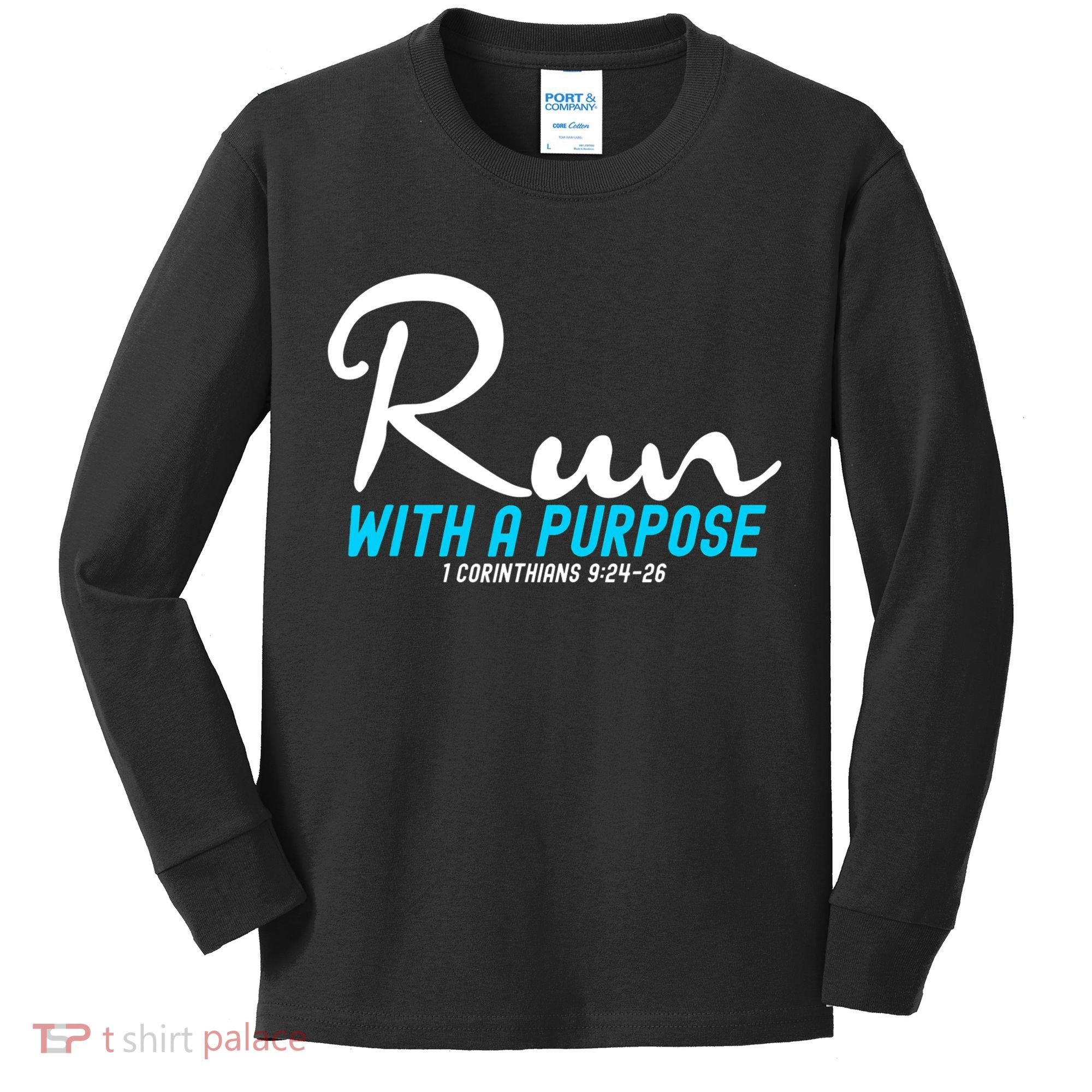 1 Corinthians 924 26 Run With A Purpose Kids Long Sleeve Shirt