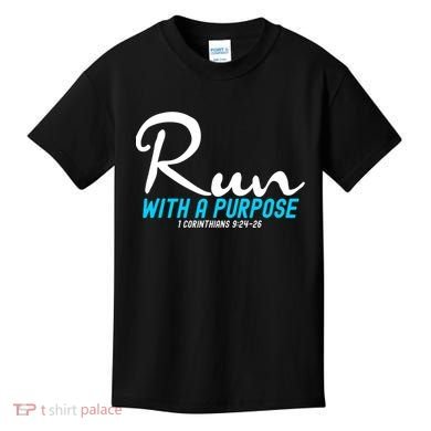 1 Corinthians 924 26 Run With A Purpose Kids T-Shirt