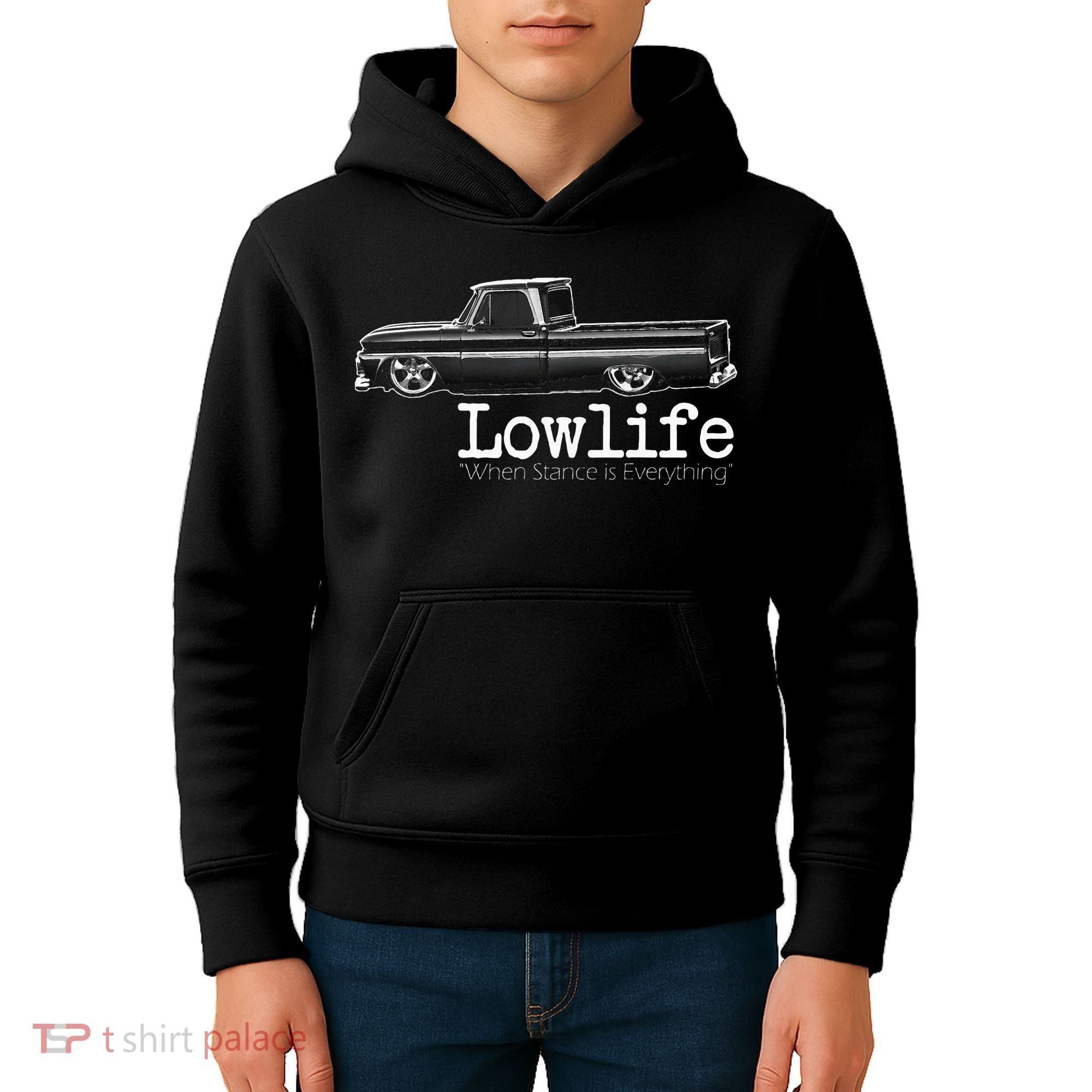 10 Classic C10 Truck Lowlife Stance Is Everything Kids Hoodie