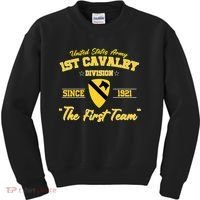 1st Cavalry Division Veteran Always A Soldier Military Xmas Kids Sweatshirt thumb 0