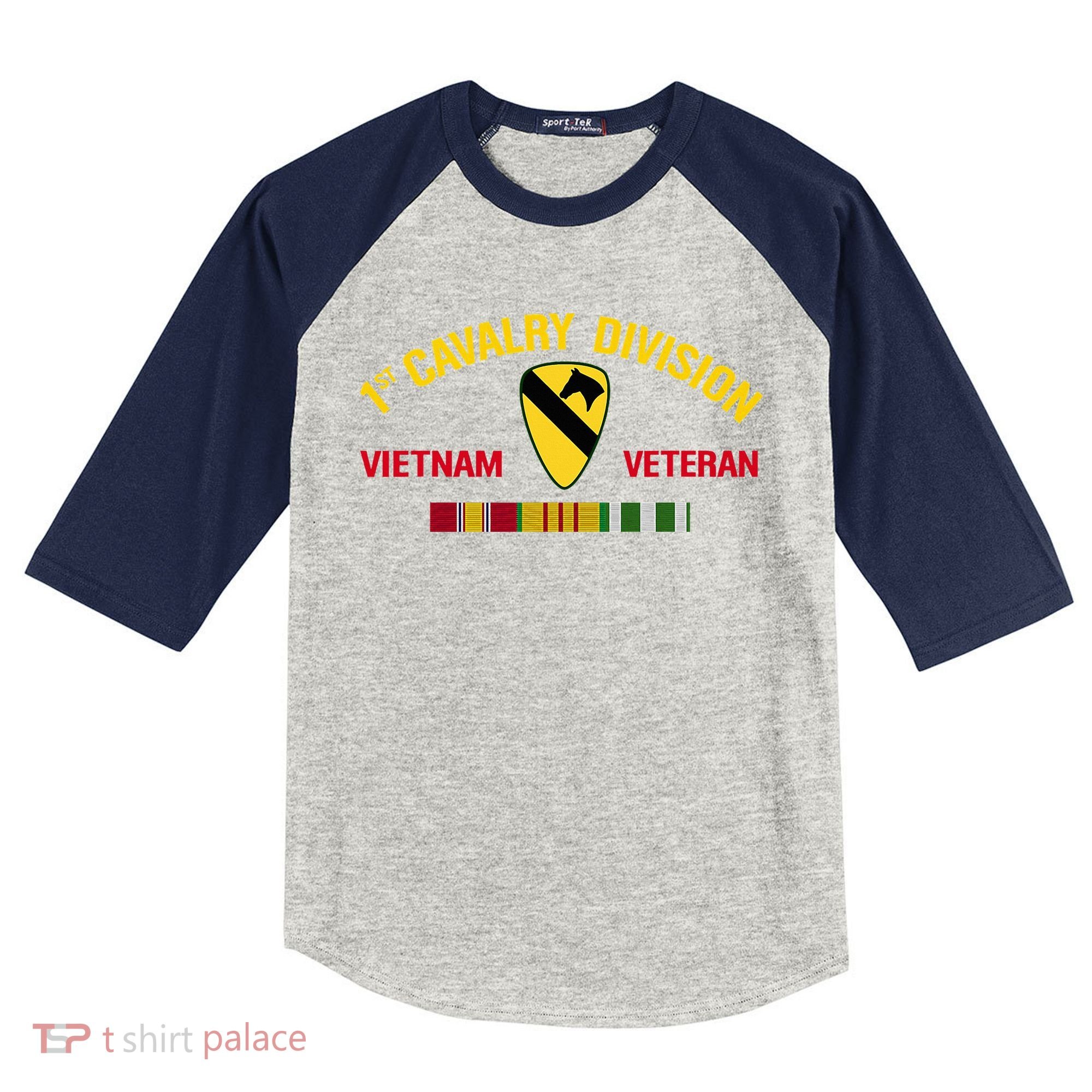 1st Cavalry Division Vietnam Veteran 1st Air Cav In Vietnam Kids Colorblock Raglan Jersey