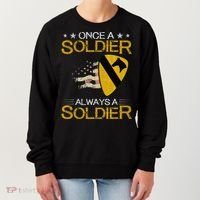 1st Cavalry Division Veteran Always a Soldier Military Xmas Women's Sweatshirt thumb 0