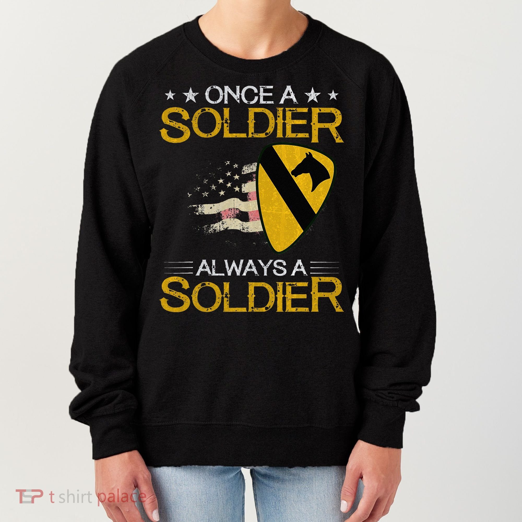 1st Cavalry Division Veteran Always a Soldier Military Xmas Women's Sweatshirt