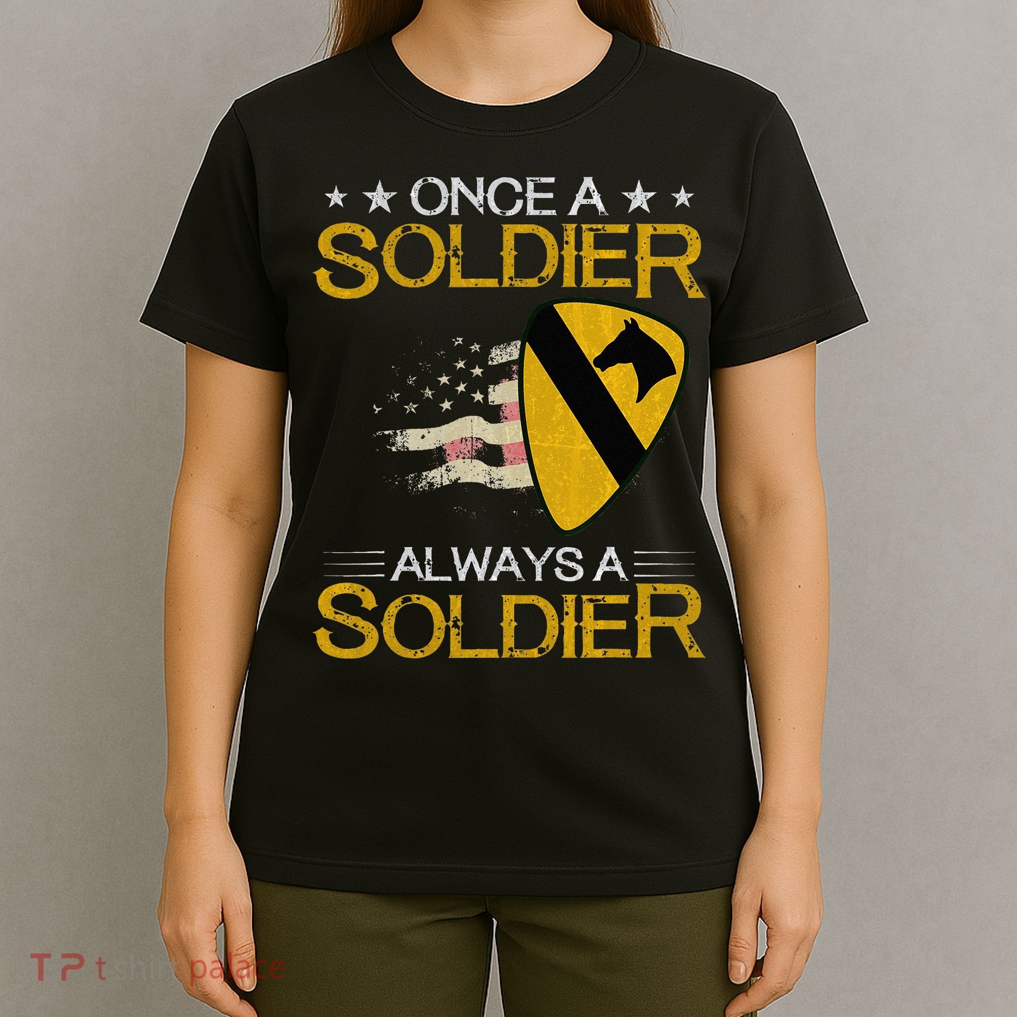 1st Cavalry Division Veteran Always a Soldier Military Xmas T-Shirt