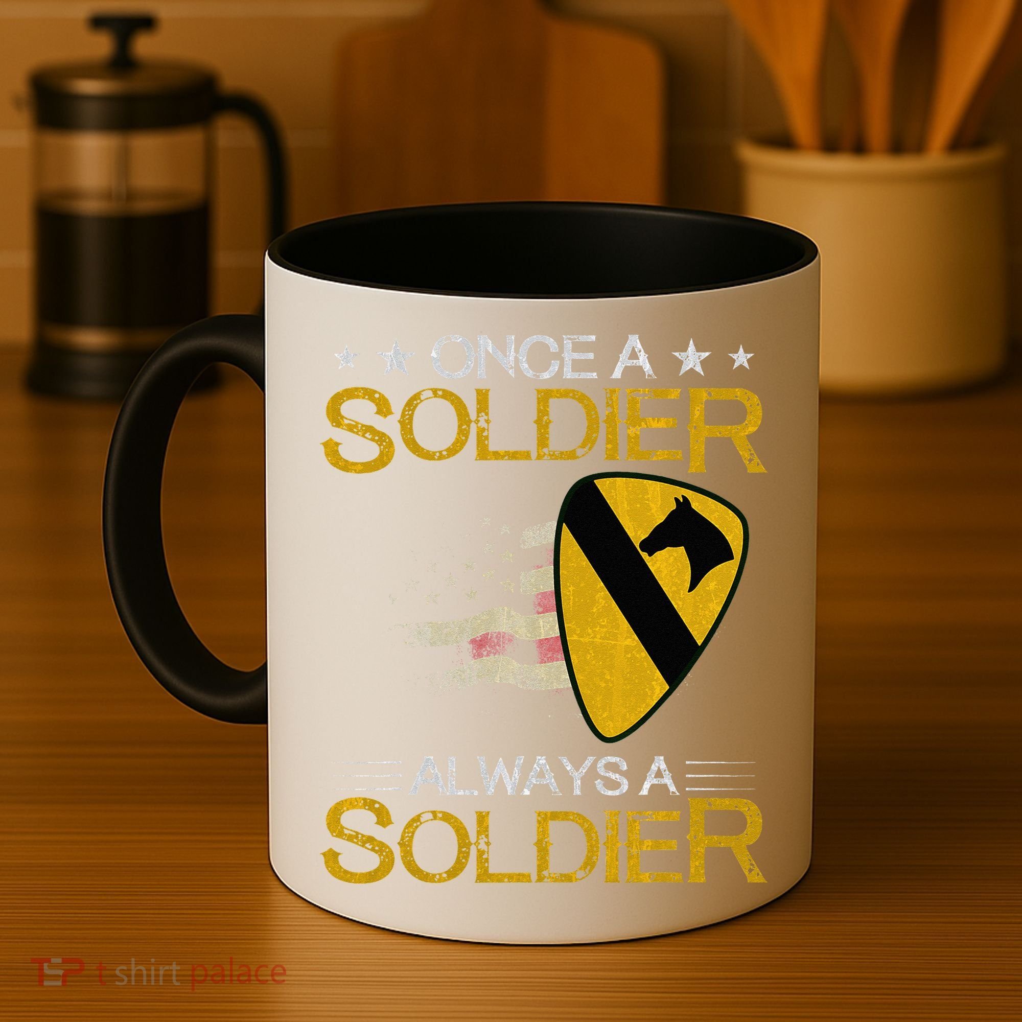 1st Cavalry Division Veteran Always a Soldier Military Xmas Coffee Mug