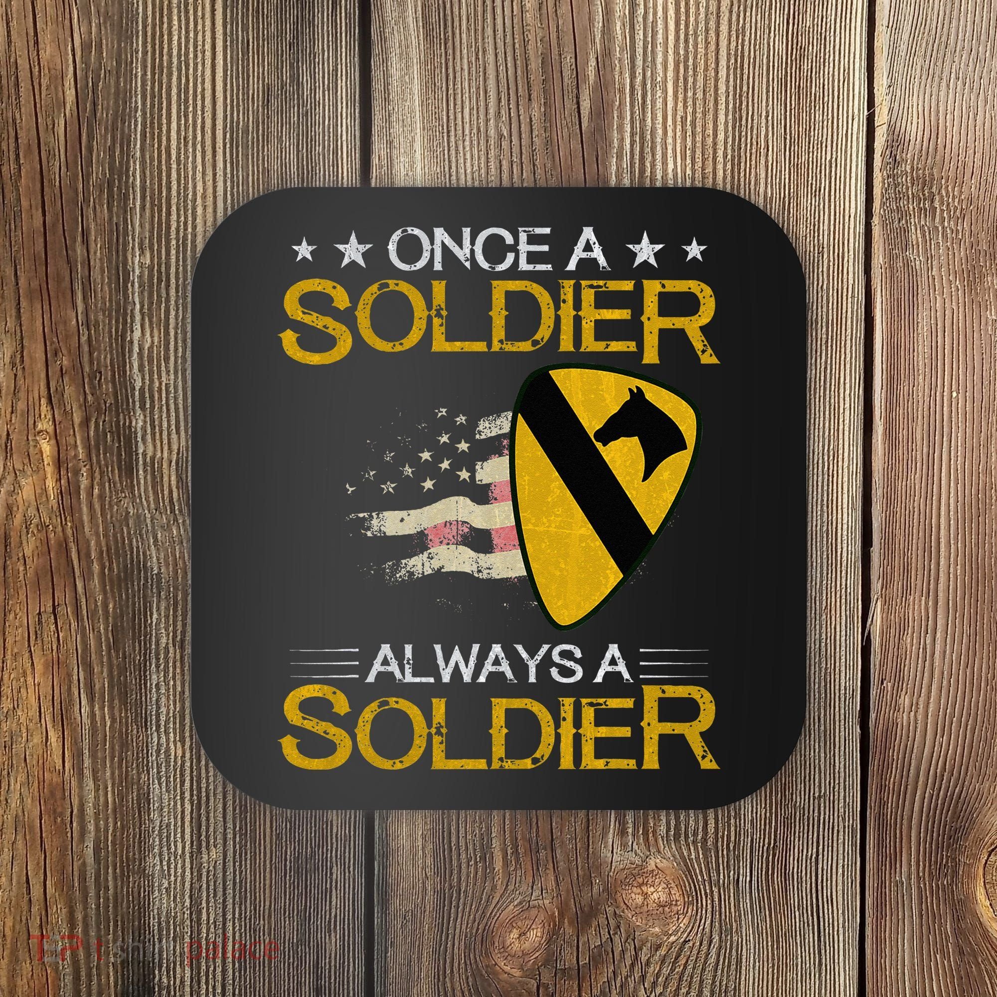1st Cavalry Division Veteran Always a Soldier Military Xmas Coaster
