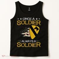1st Cavalry Division Veteran Always a Soldier Military Xmas Tank Top thumb 2