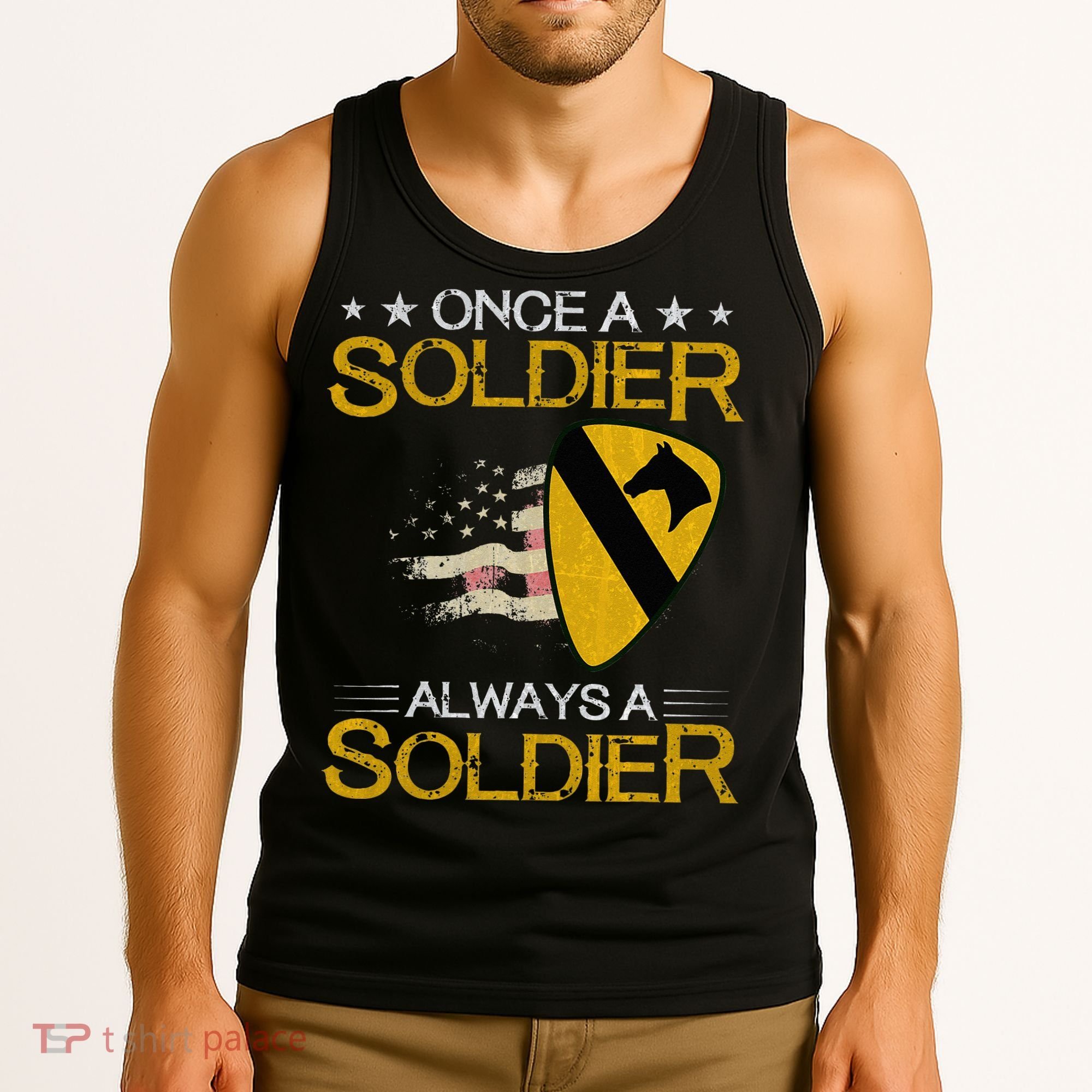 1st Cavalry Division Veteran Always a Soldier Military Xmas Tank Top