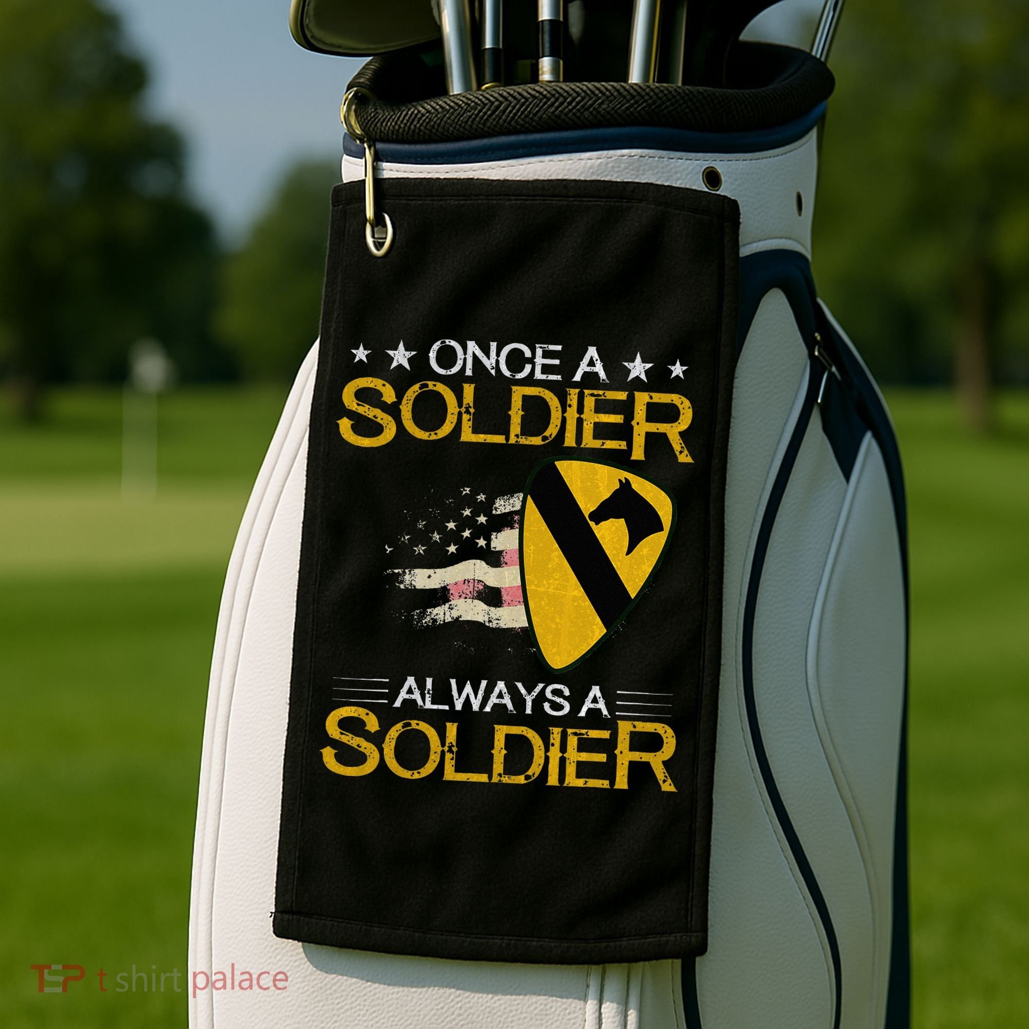 1st Cavalry Division Veteran Always a Soldier Military Xmas Golf Towel