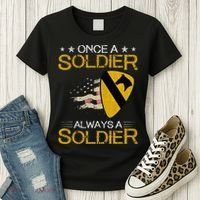 1st Cavalry Division Veteran Always a Soldier Military Xmas Women's T-Shirt thumb 3
