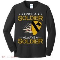 1st Cavalry Division Veteran Always a Soldier Military Xmas Kids Long Sleeve Shirt thumb 0