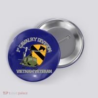 1st Cavalry Division Vietnam Veteran Uh1 Gunship Veteran Day Gift Button thumb 0