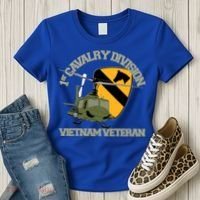 1st Cavalry Division Vietnam Veteran Uh1 Gunship Veteran Day Gift Women's T-Shirt thumb 3
