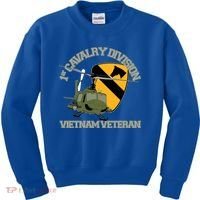 1st Cavalry Division Vietnam Veteran Uh1 Gunship Veteran Day Gift Kids Sweatshirt thumb 0