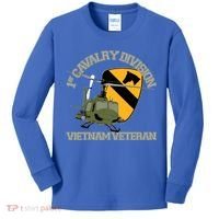 1st Cavalry Division Vietnam Veteran Uh1 Gunship Veteran Day Gift Kids Long Sleeve Shirt thumb 0