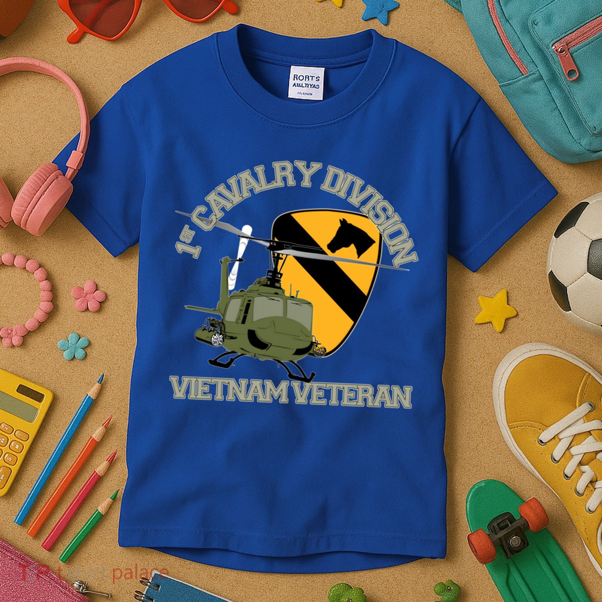 1st Cavalry Division Vietnam Veteran Uh1 Gunship Veteran Day Gift Kids T-Shirt