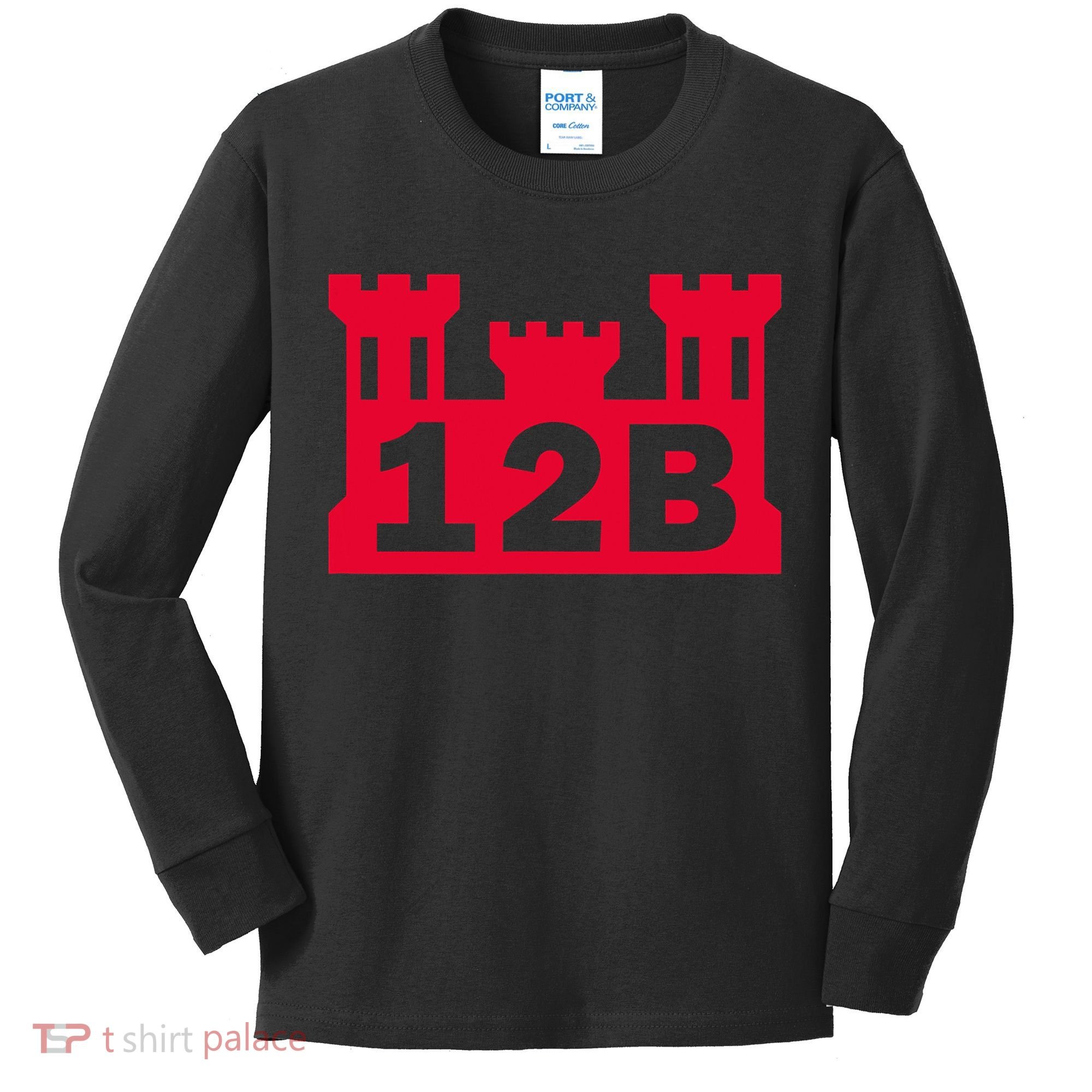 12B Combat Engineer Castle Kids Long Sleeve Shirt