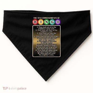 10 Commandments Of Bingo Bingo Player USA-Made Doggie Bandana