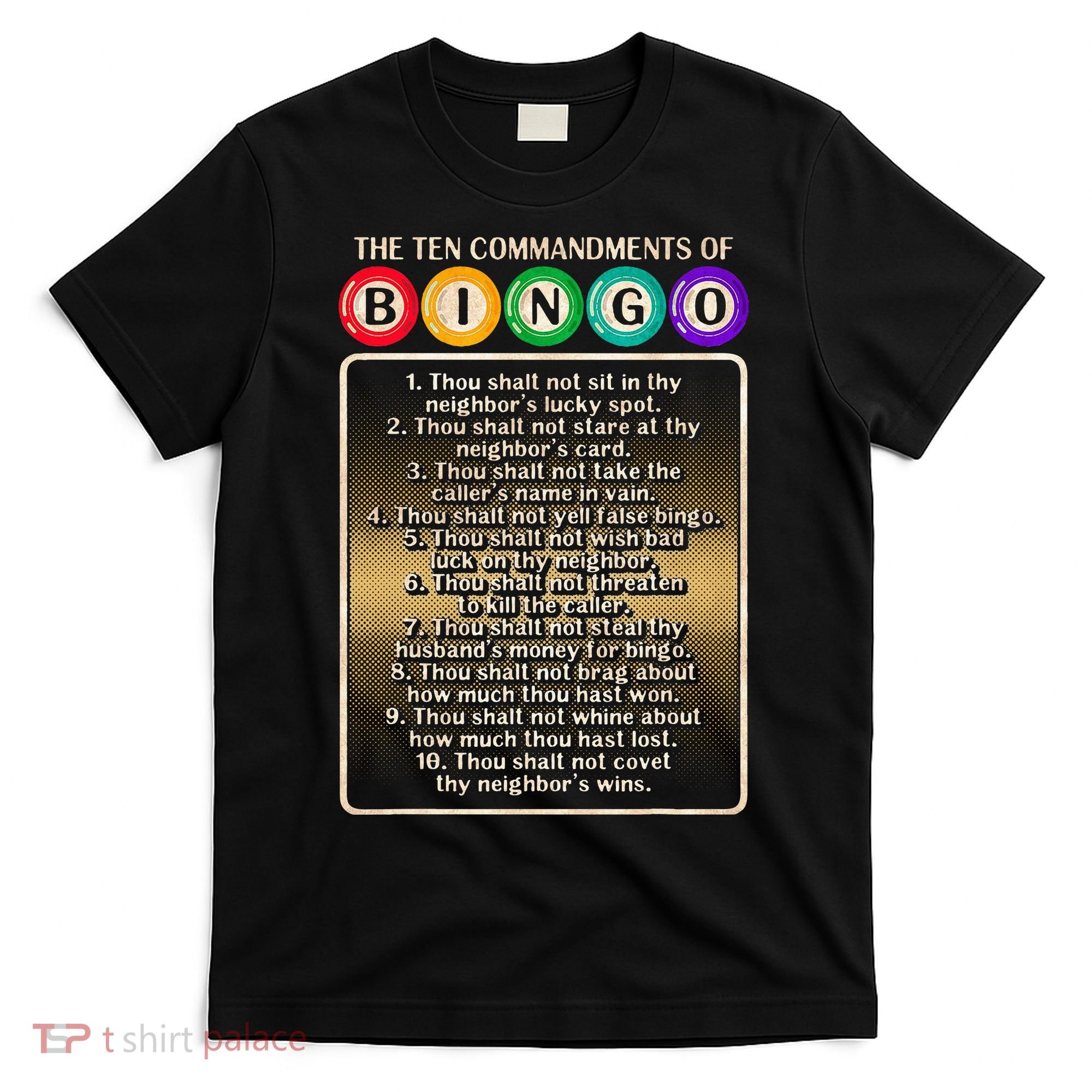 10 Commandments Of Bingo Bingo Player T-Shirt
