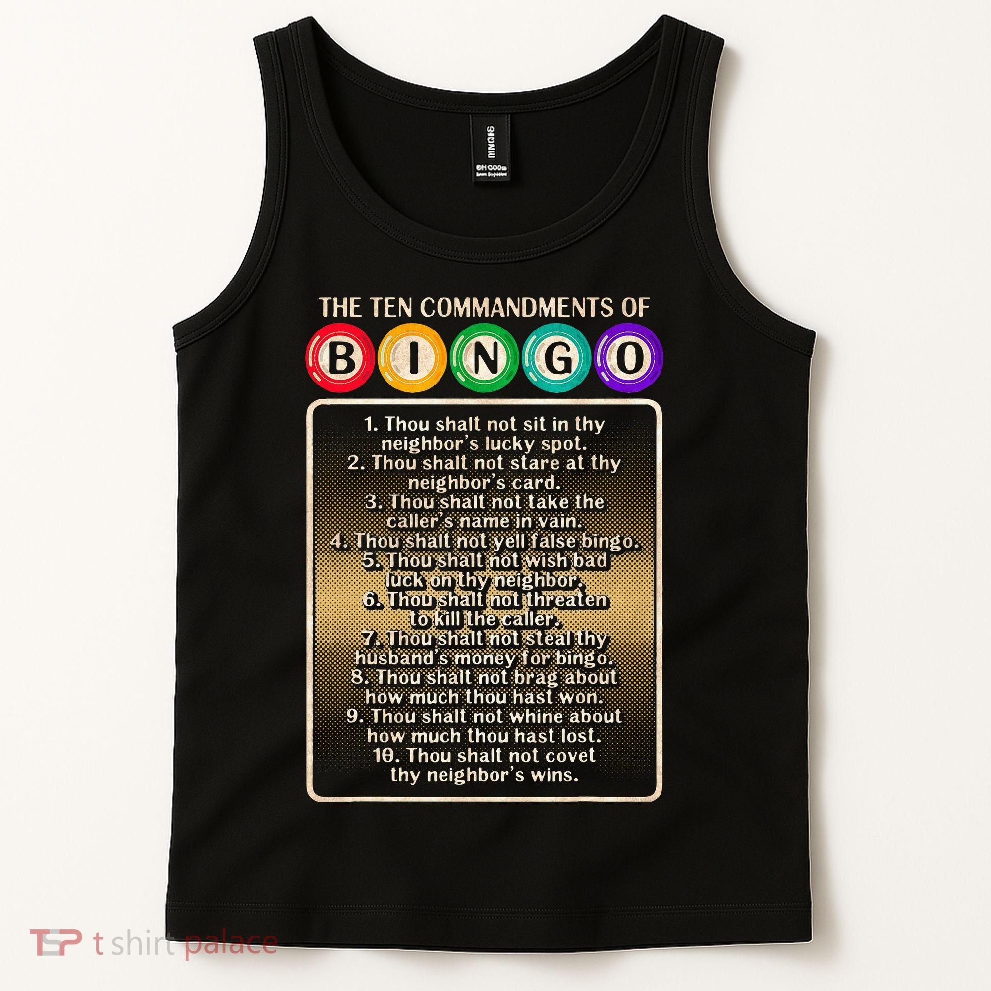 10 Commandments Of Bingo Bingo Player Tank Top