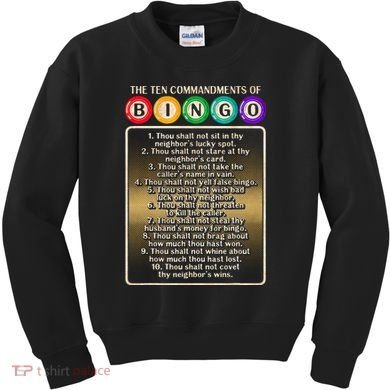 10 Commandments Of Bingo Bingo Player Kids Sweatshirt