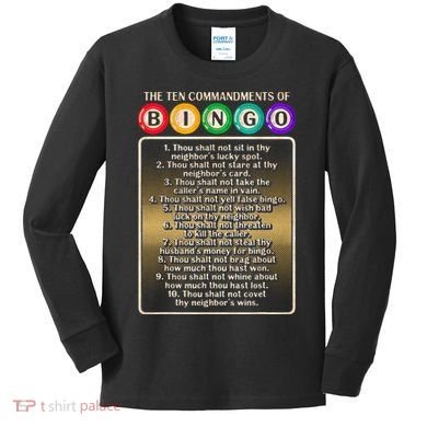 10 Commandments Of Bingo Bingo Player Kids Long Sleeve Shirt