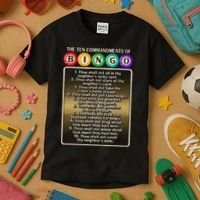 10 Commandments Of Bingo Bingo Player Kids T-Shirt thumb 3